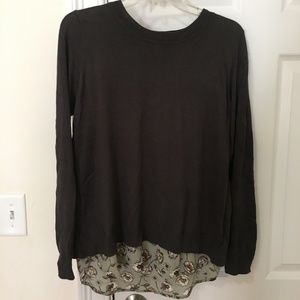 Charcoal sweater w/ floral back